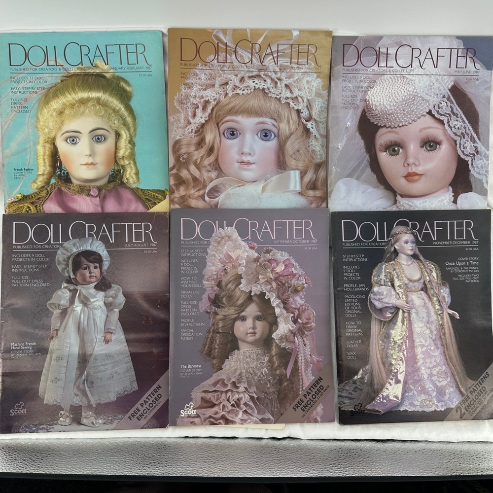 Vintage Doll Crafter Magazine 1987 Full Year Set 6 Issues Patterns  Excellent